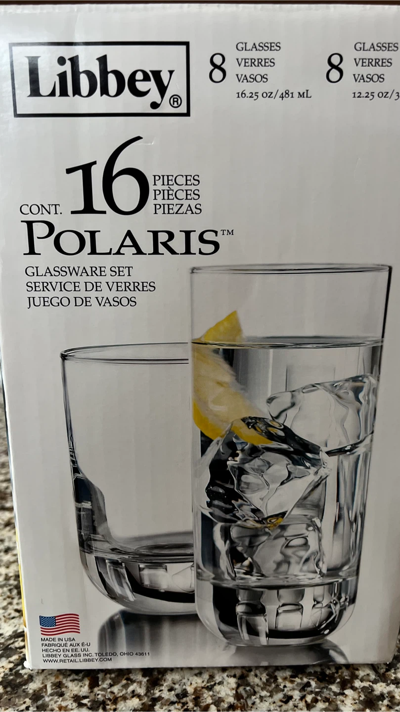 Libby Polaris 16 tumbler and rock glassses