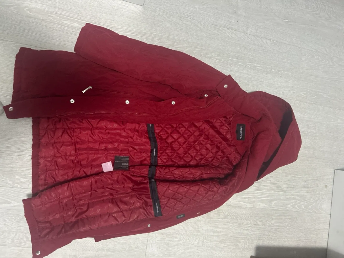 London Fog Burgundy Hooded Coat image indicator(2)