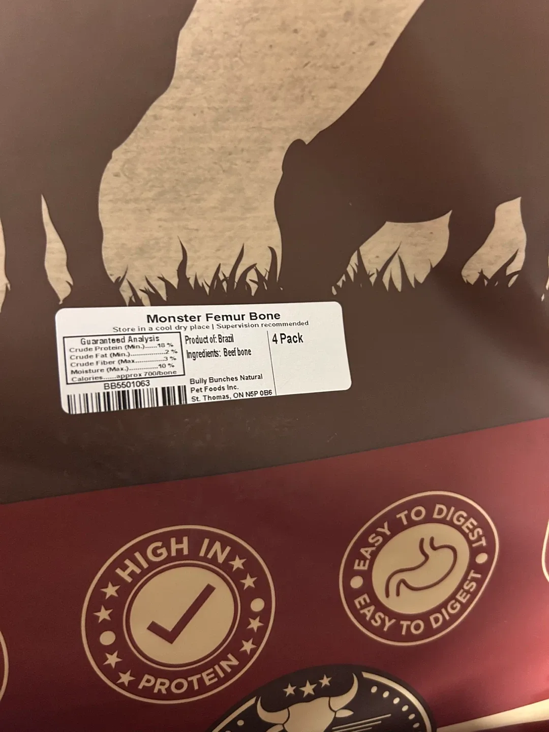 Bully Bunches Monster Femur Bone - 4 Pack image indicator(2)