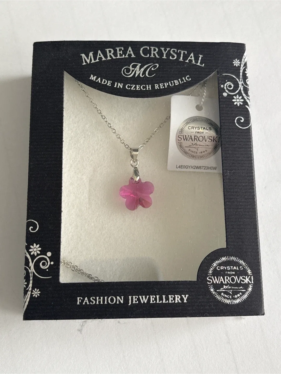 Marea Crystal Swarovski Pink Flower Necklace