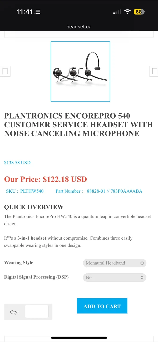 *New* $140+ Plantronics EncorePro 540 Customer Service Headset image indicator(4)