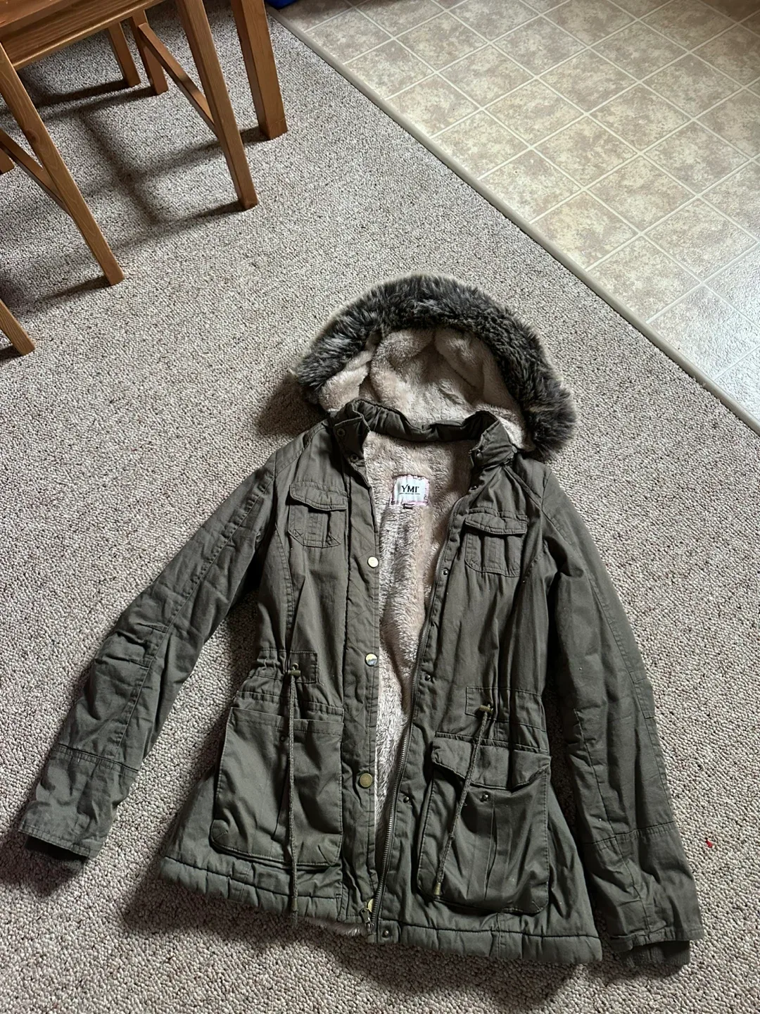 YMI Collection Olive Green Winter Coat image indicator(2)