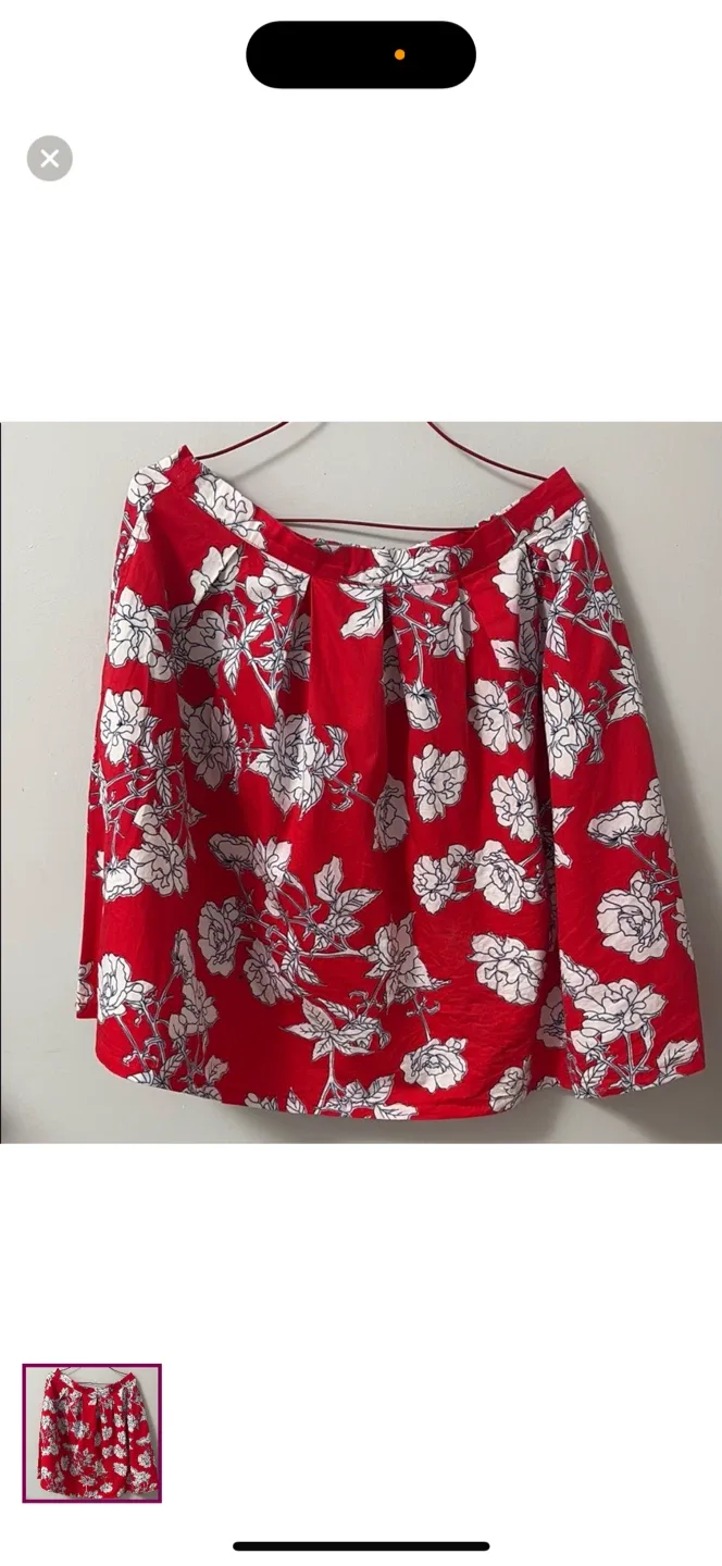 Red Floral Skirt