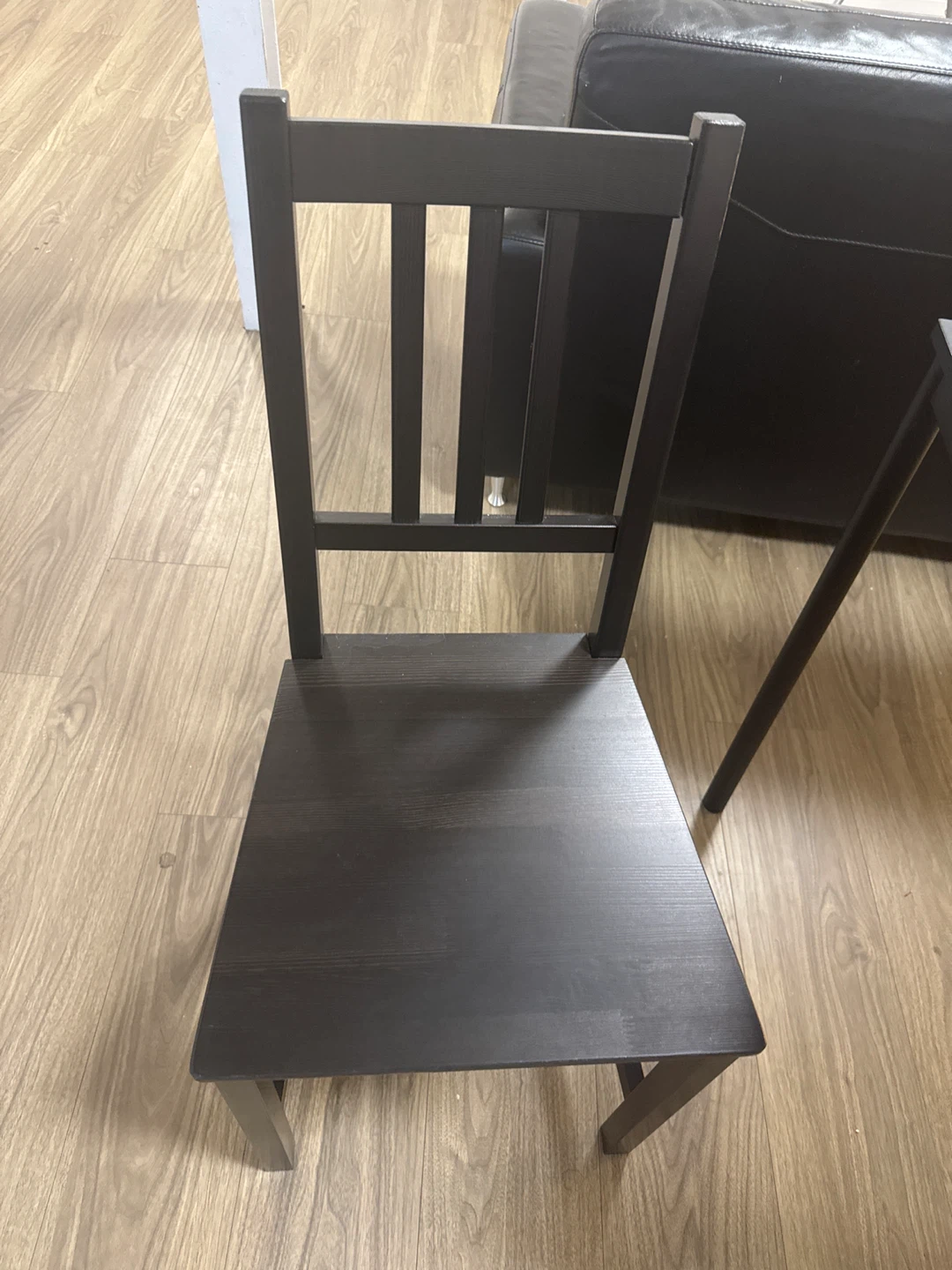 IKEA Black Dining Table & Chairs - photo 2