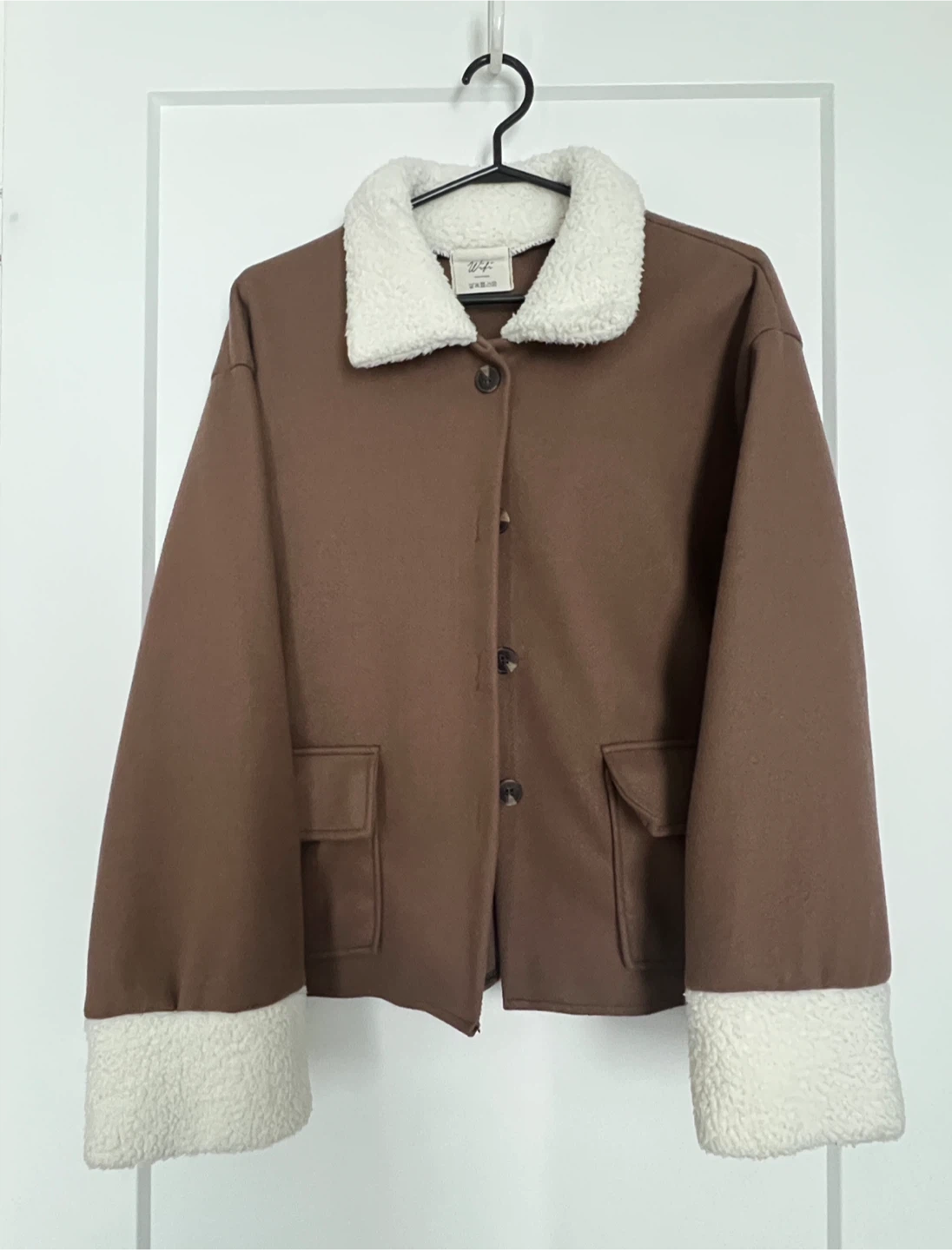 Brown Fleece Trimmed Jacket
