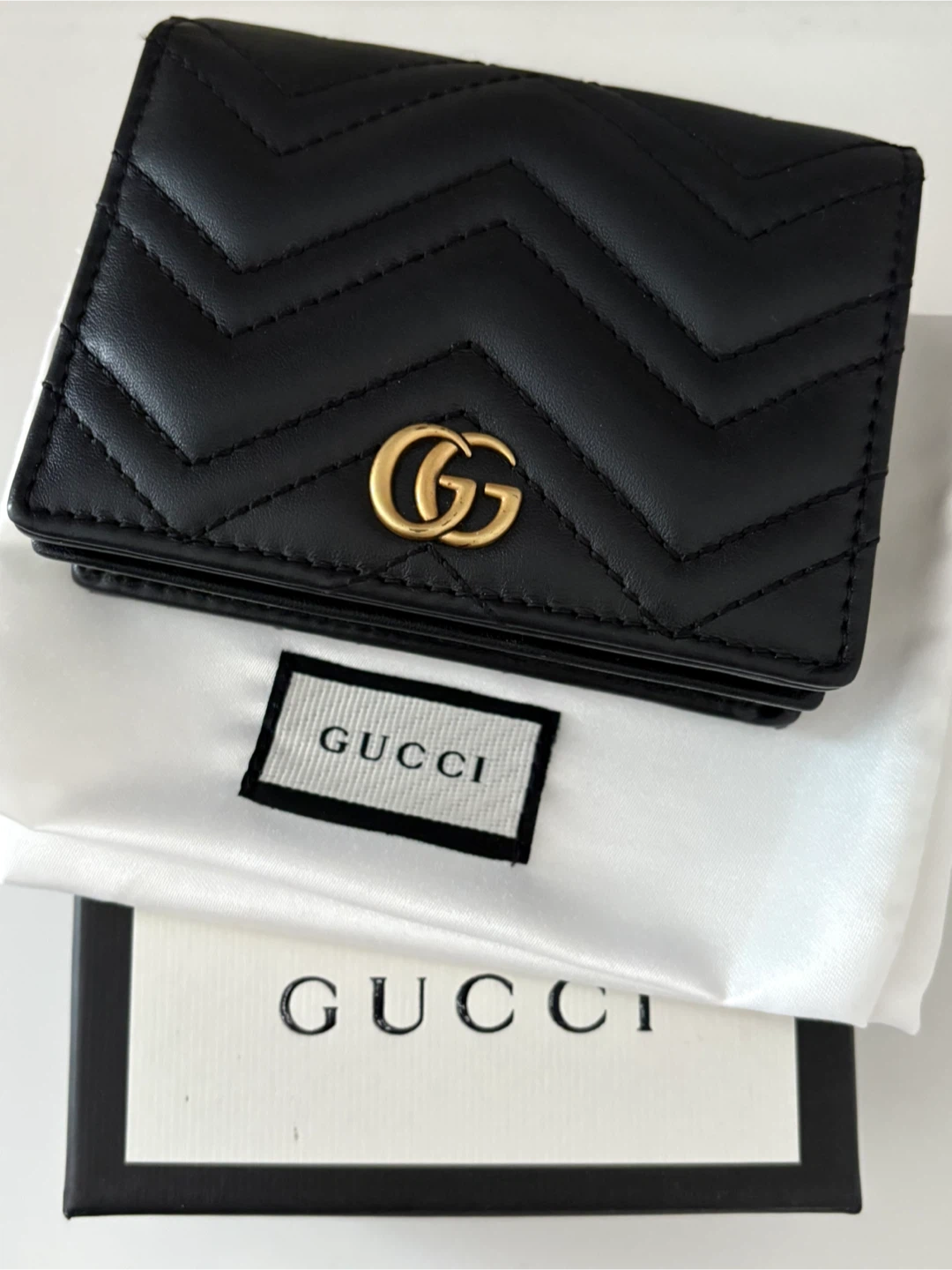Gucci Marmont Leather Card Case Wallet - Black - photo 2