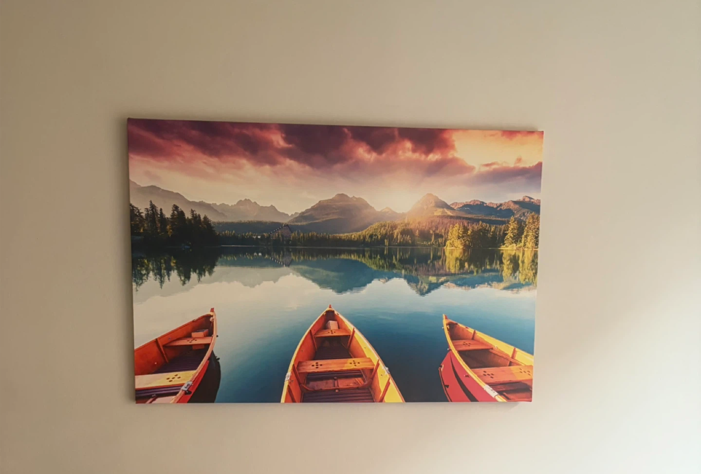 First Wall Art Canvas Print - Lake and Canoes - photo 5