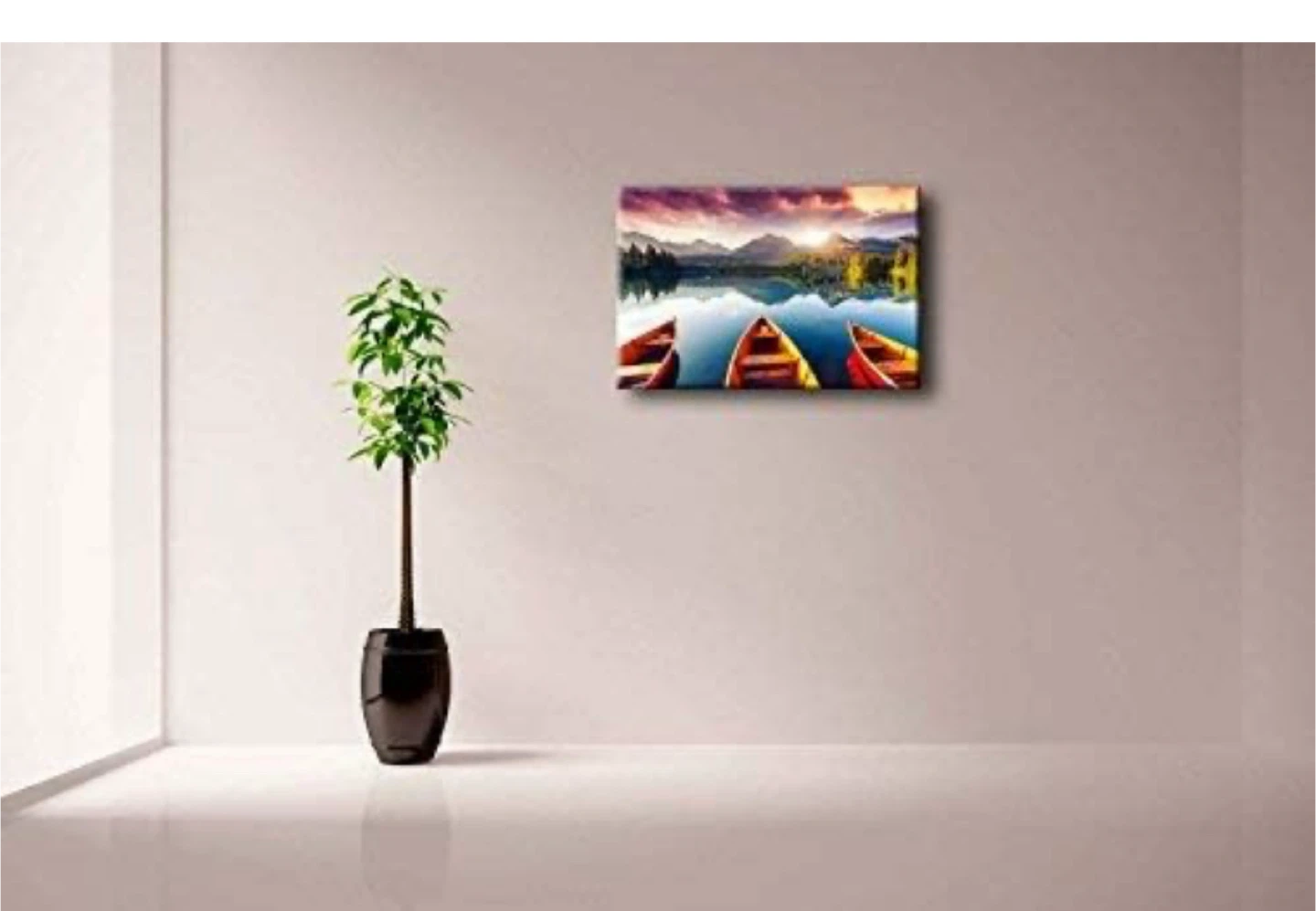 First Wall Art Canvas Print - Lake and Canoes - photo 2