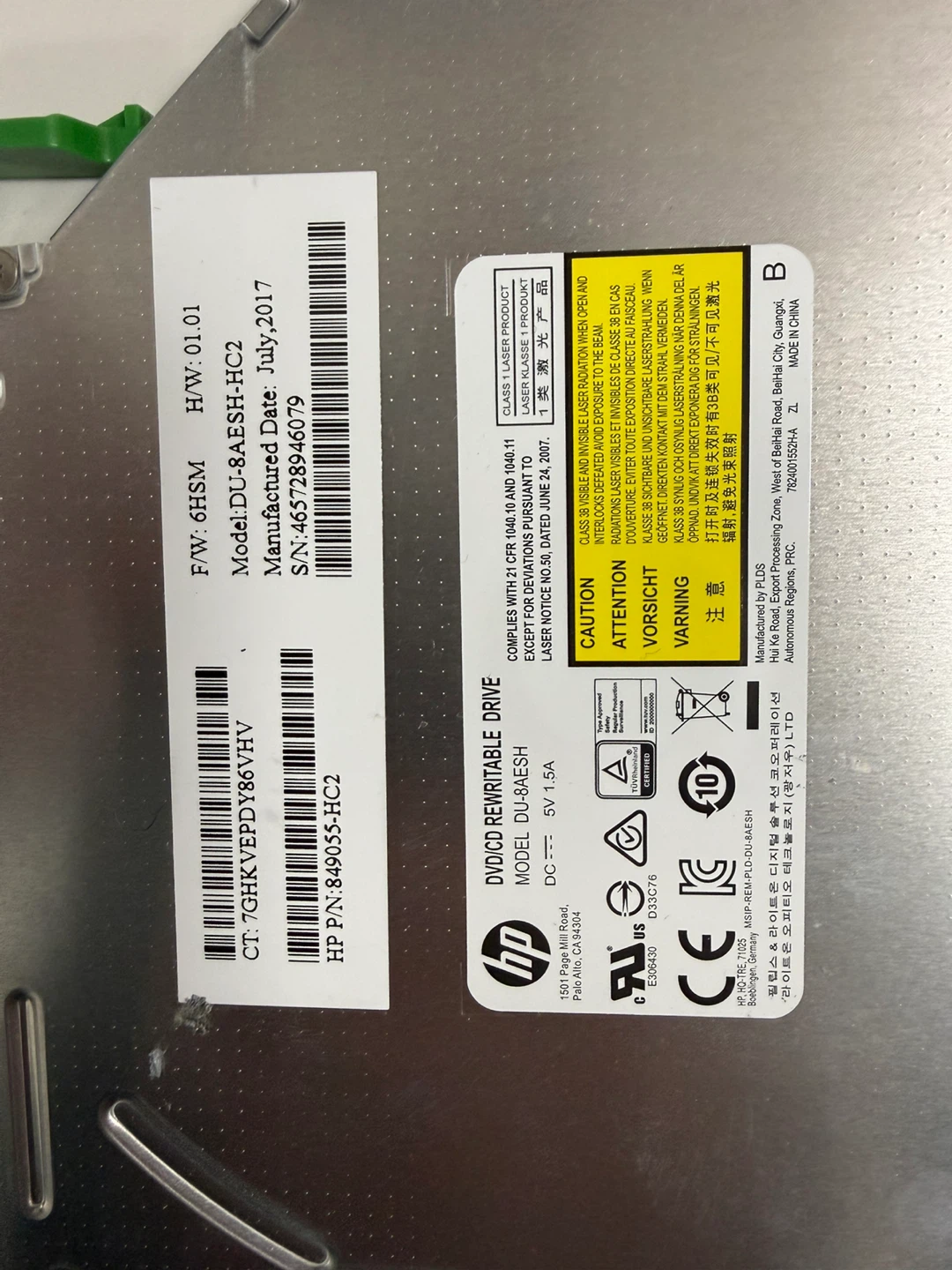 HP DC-8AESH-HC2 DVD/CD Drive