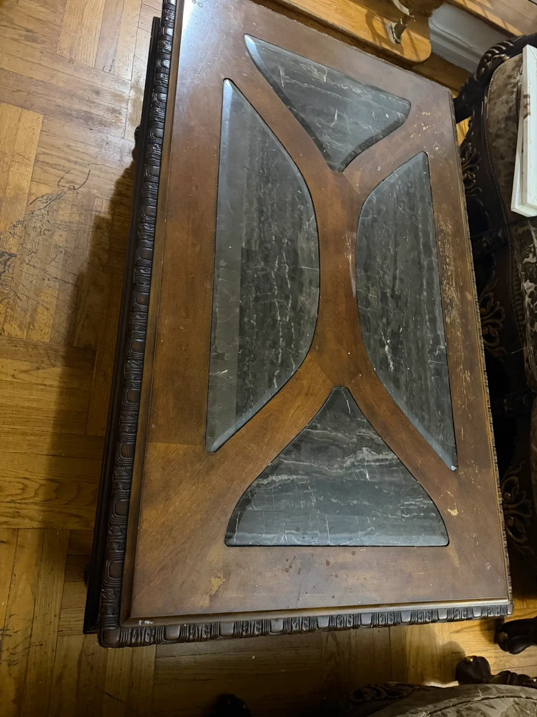 Coffee Table - Wood & Marble