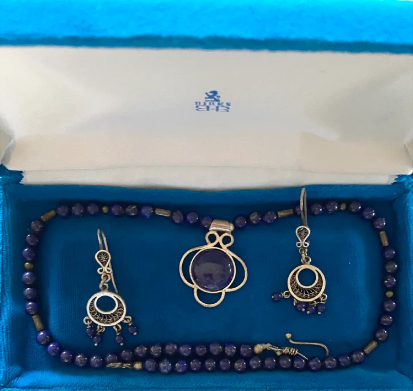 17" Lapis Lazuli Necklace & Earring Set