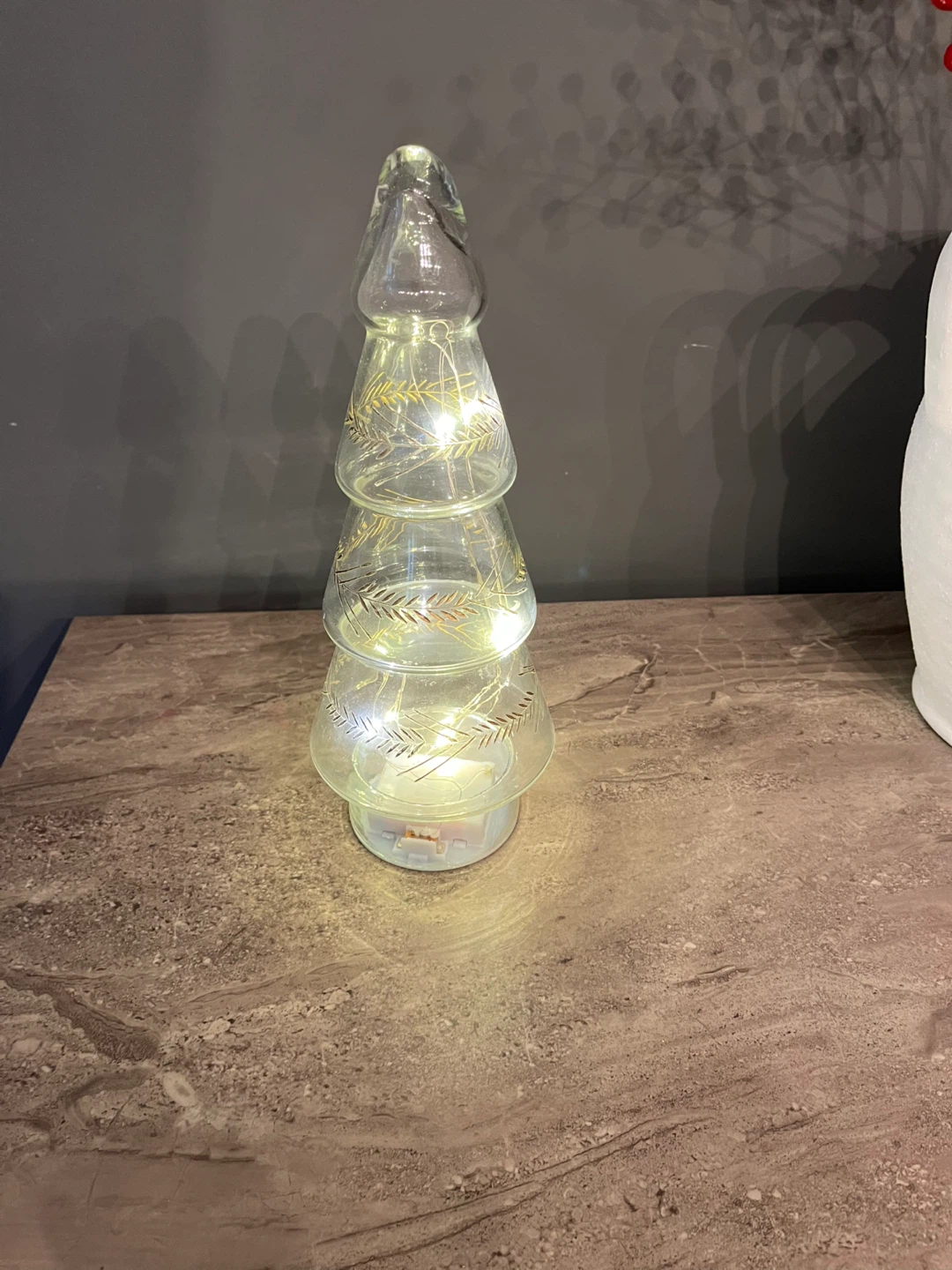 Glass Christmas Tree with Lights