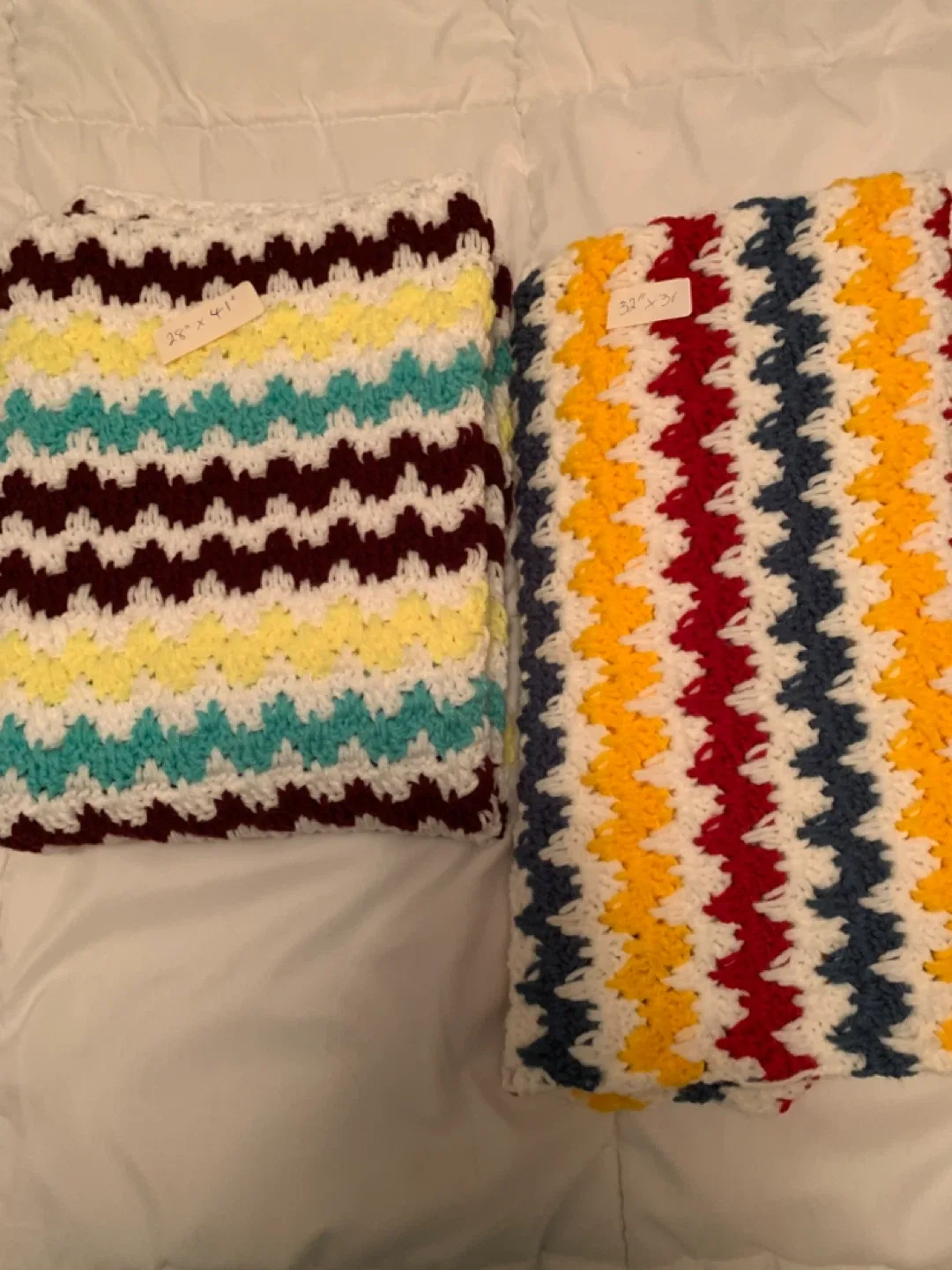 Handmade Crocheted Candy Cane & Coasters