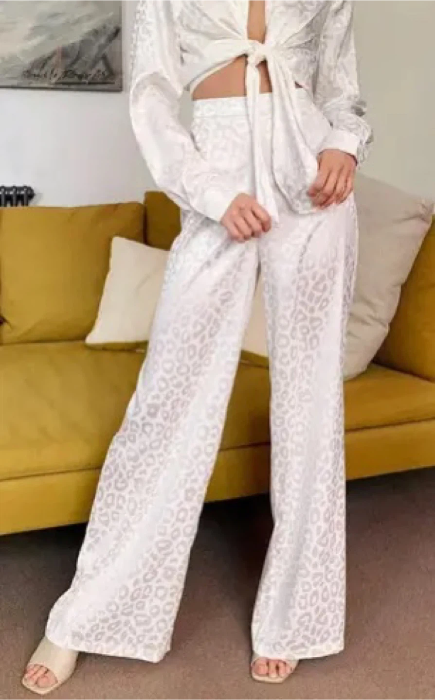Nasty Gal White Leopard Print Two-Piece Set