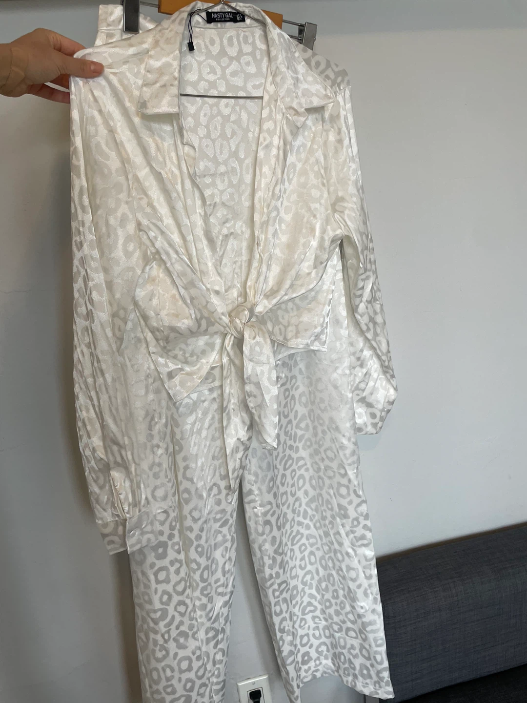 Nasty Gal White Leopard Print Two-Piece Set - photo 2