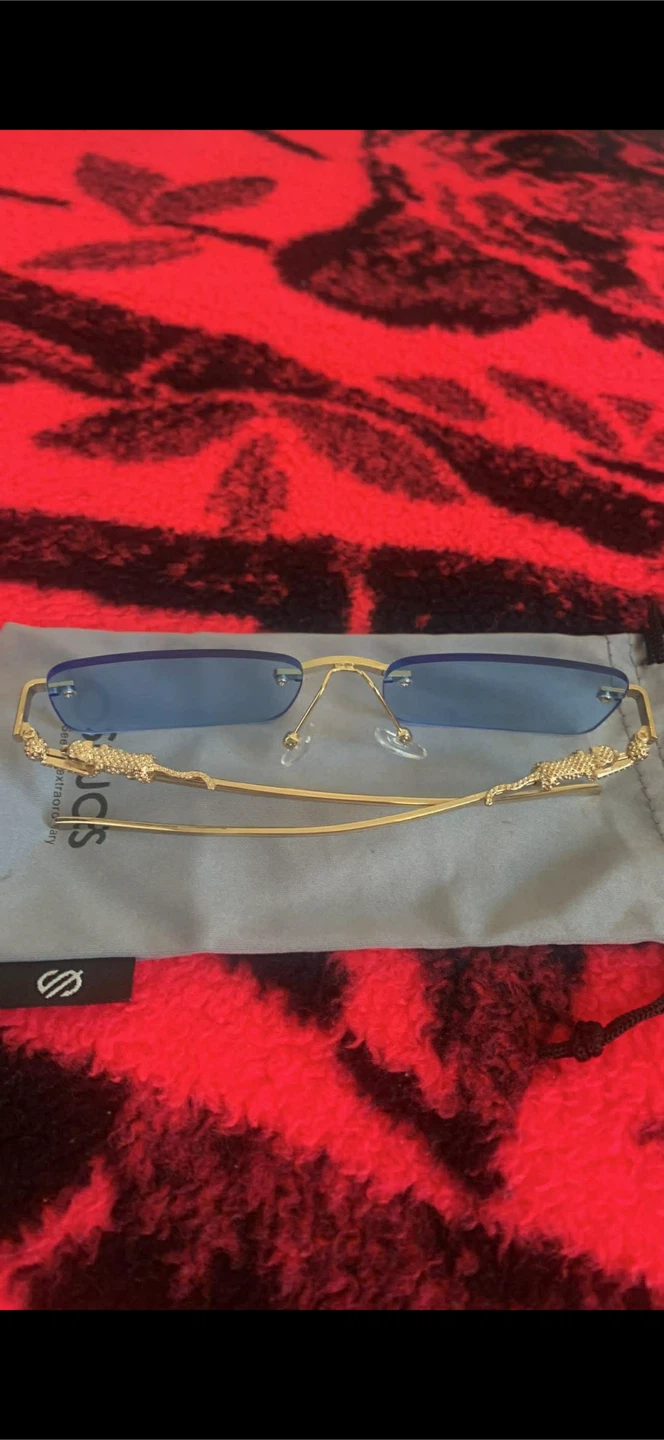 SOJOS Rimless Rectangle Sunglasses