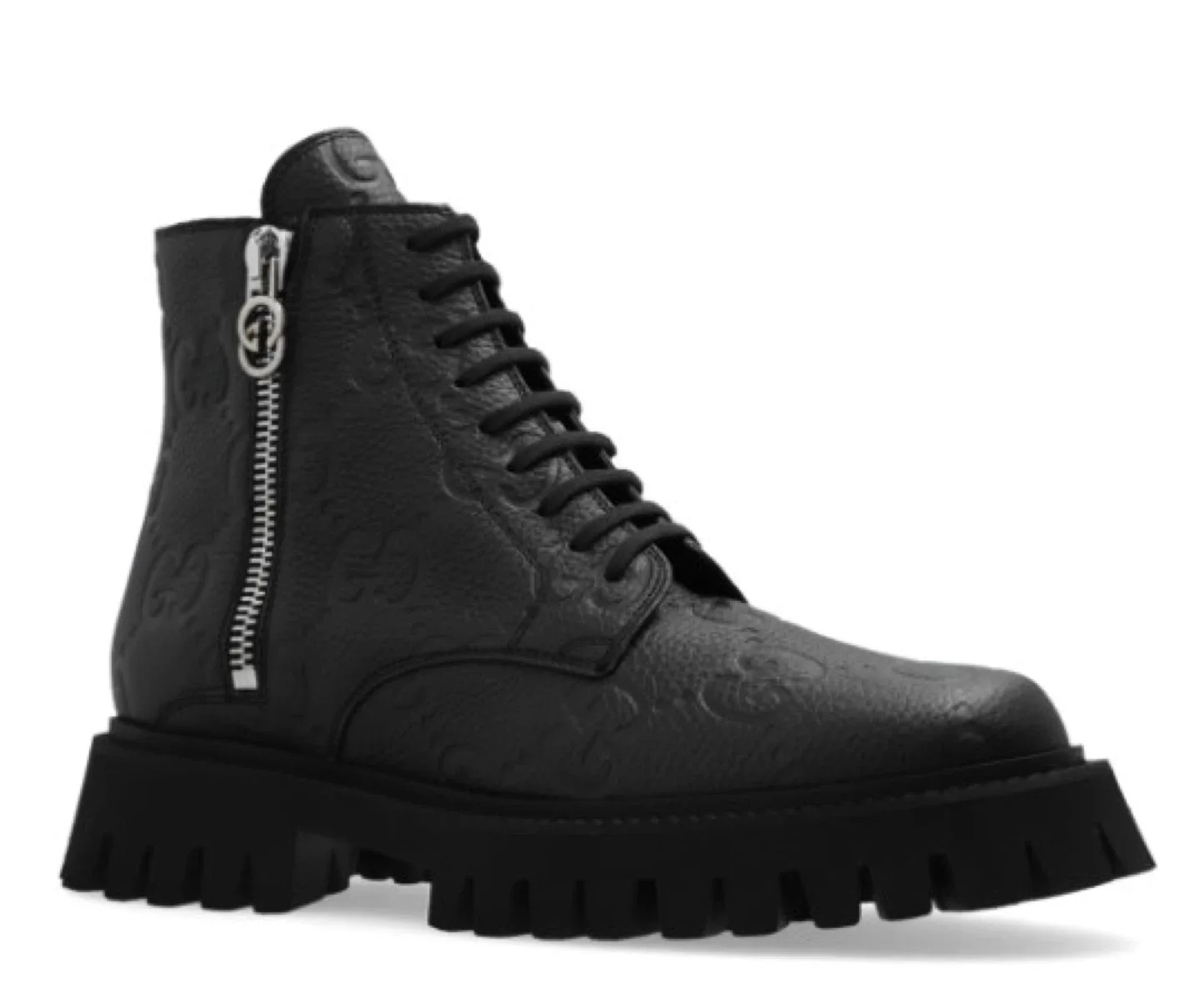 Gucci leather monogrammed boots 38 image indicator(2)