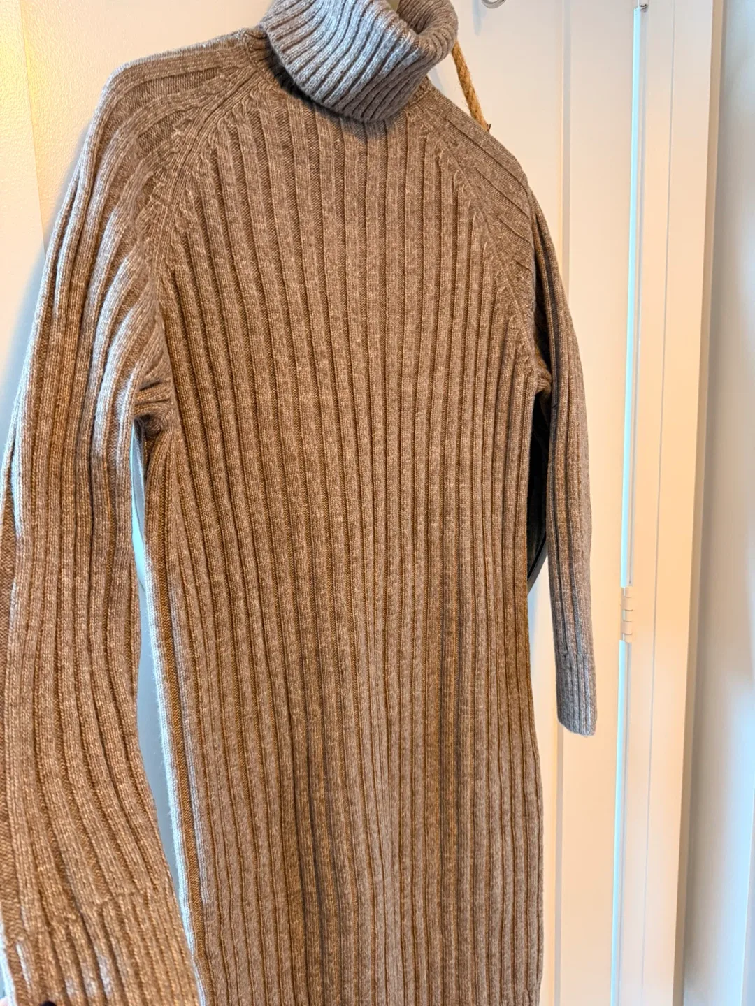 H&M Brown Knit Turtleneck Dress - Size XS image indicator(2)
