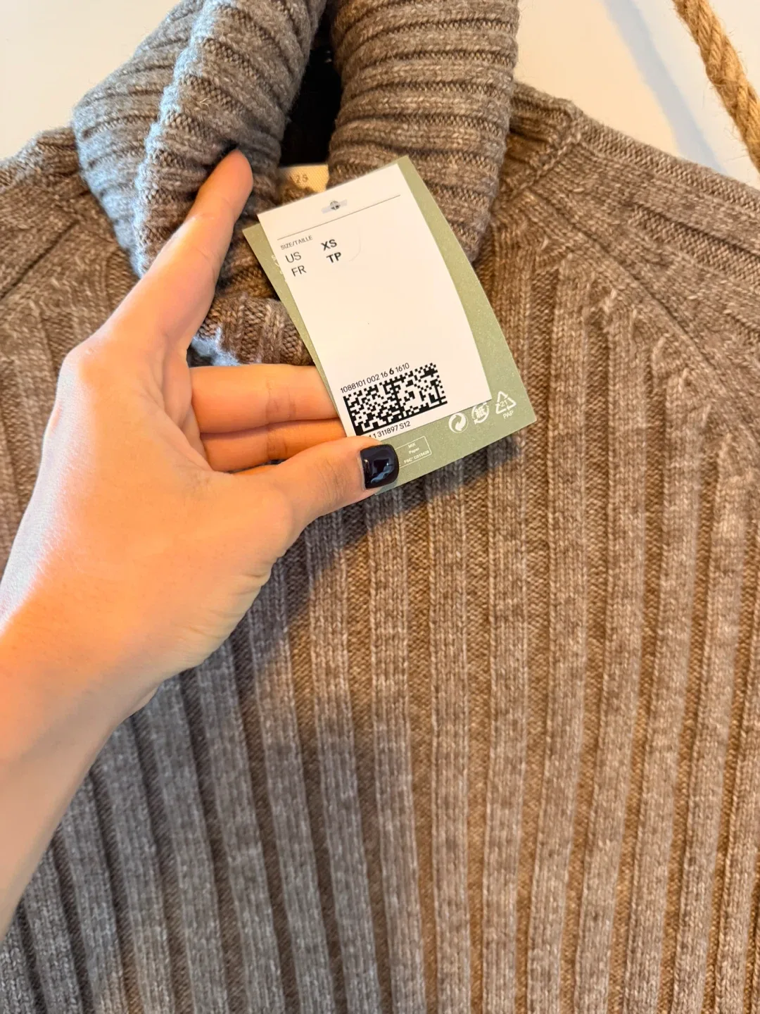 H&M Brown Knit Turtleneck Dress - Size XS image indicator(3)