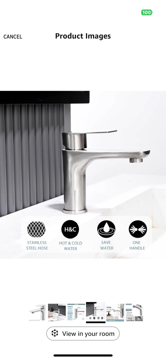 Silver Finish Bathroom Sink Faucet - Like New! - photo 3