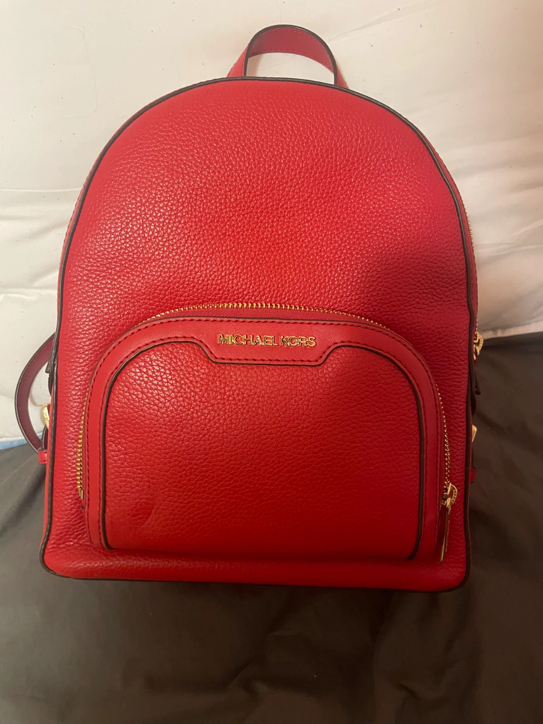 Michael Kors Red Leather Backpack