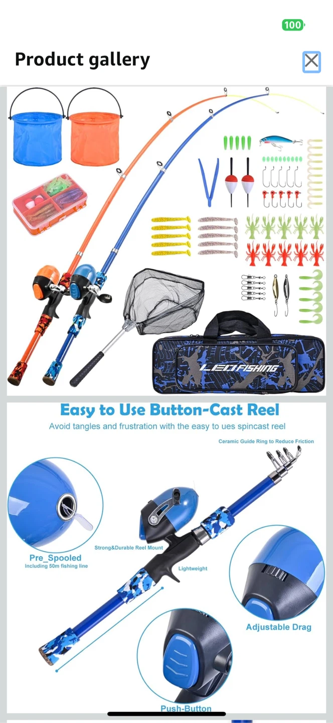 LEDFISHING Telescopic Fishing Rod Kit
