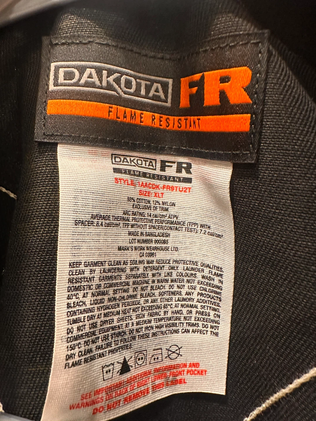 Dakota FR Flame Resistant Coverall - XLT, Black - photo 4