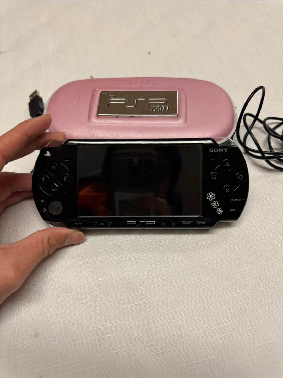 Sony PSP 2000 Black with Pink Case