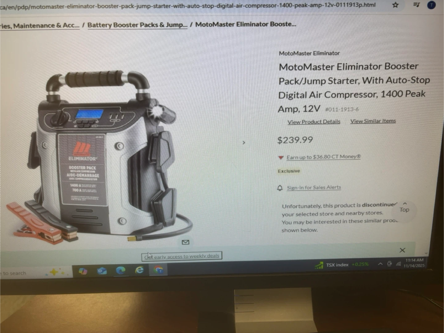 MotoMaster Eliminator Jump Starter w/ Air Compressor
