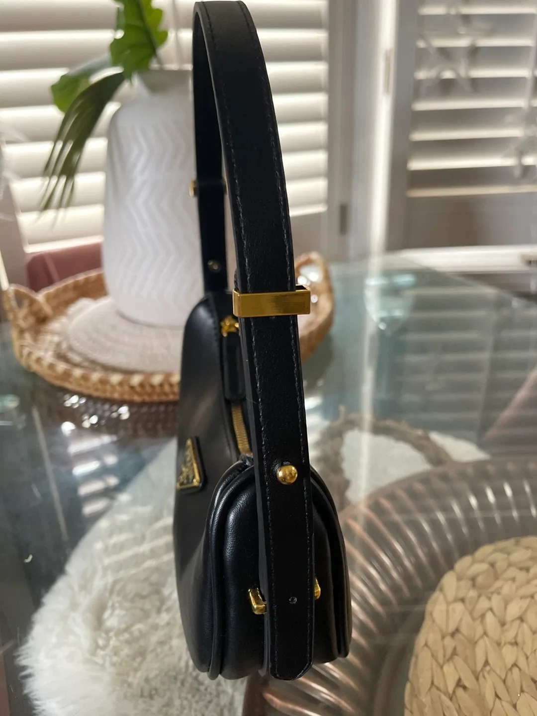 Black Leather Mini Hobo Bag image indicator(2)