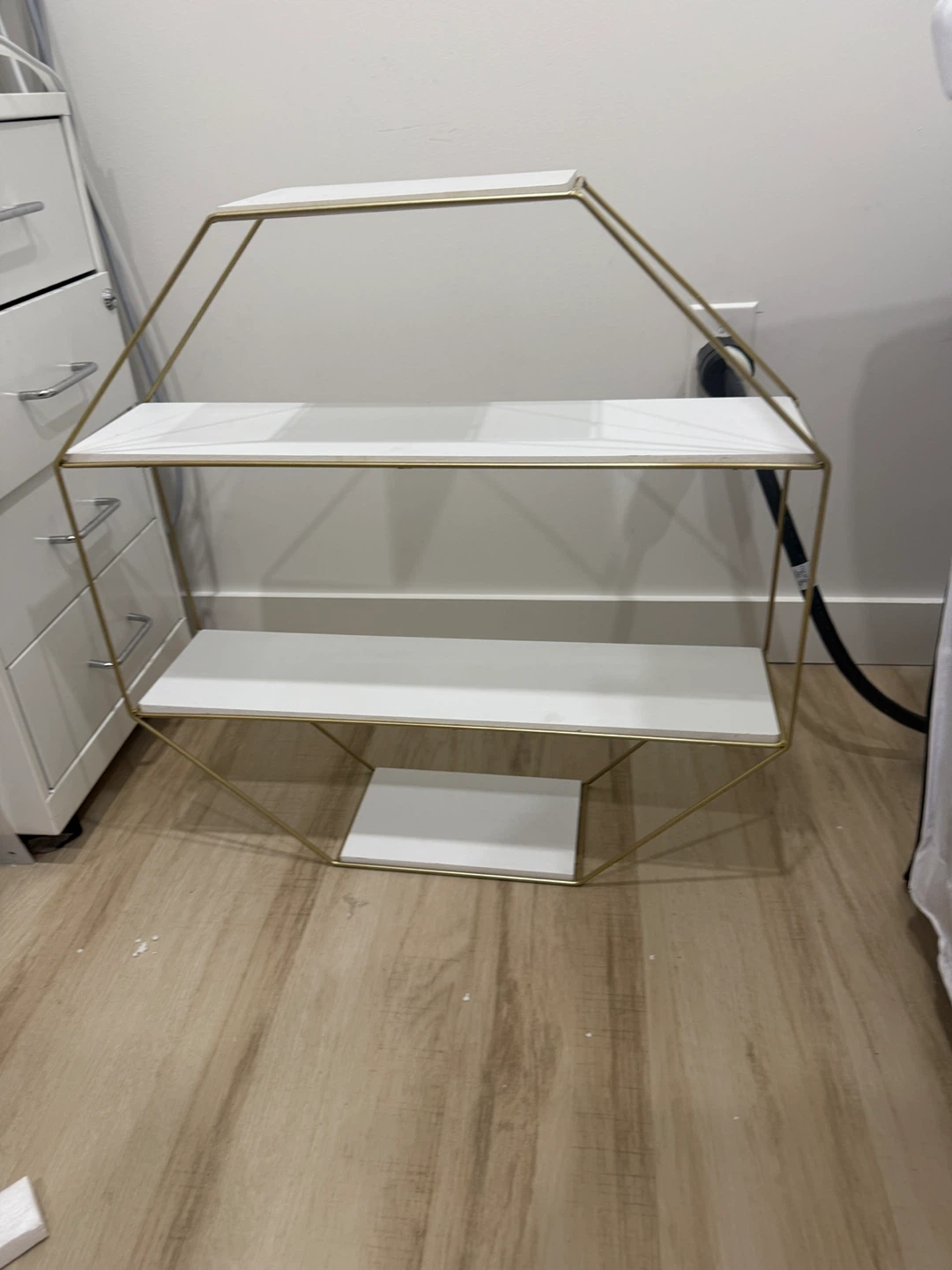 Gold & White Geometric Shelf