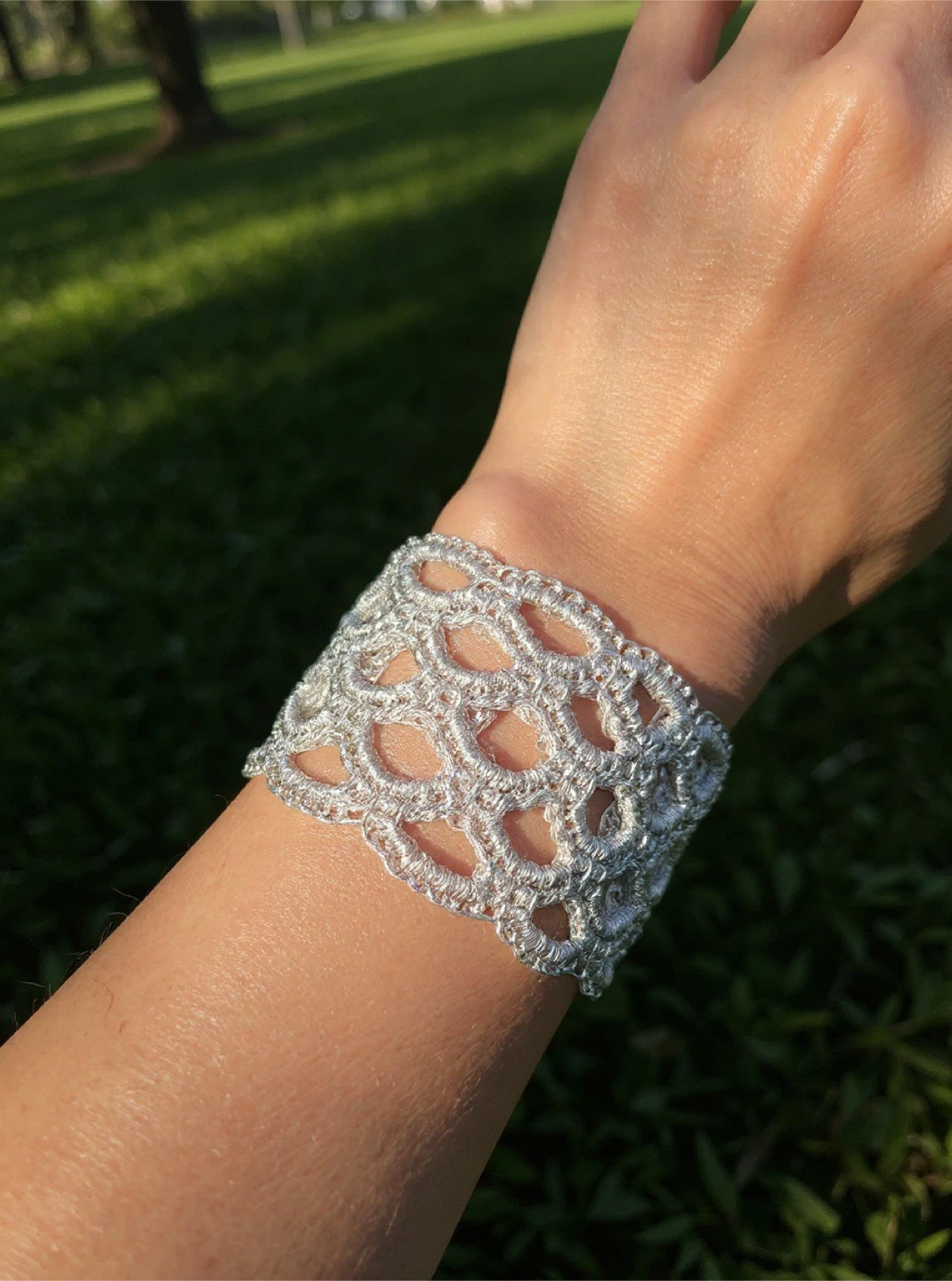 Silver Lace Cuff Bracelet