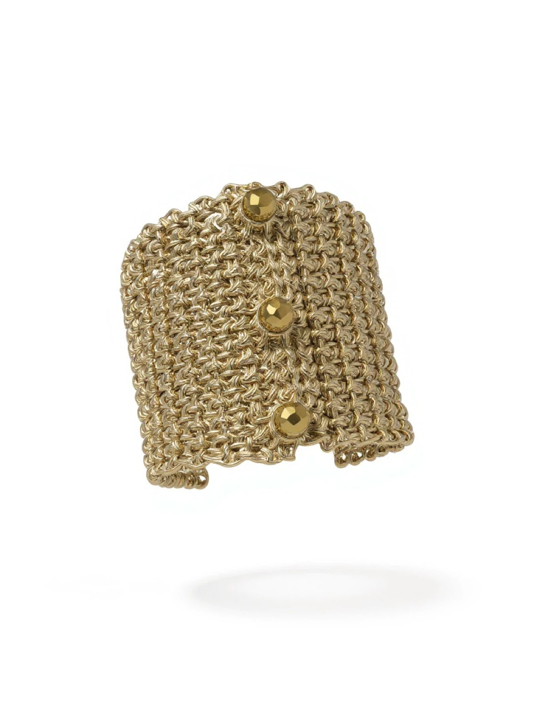 Gold & Silver crocheted Cuff Bracelet