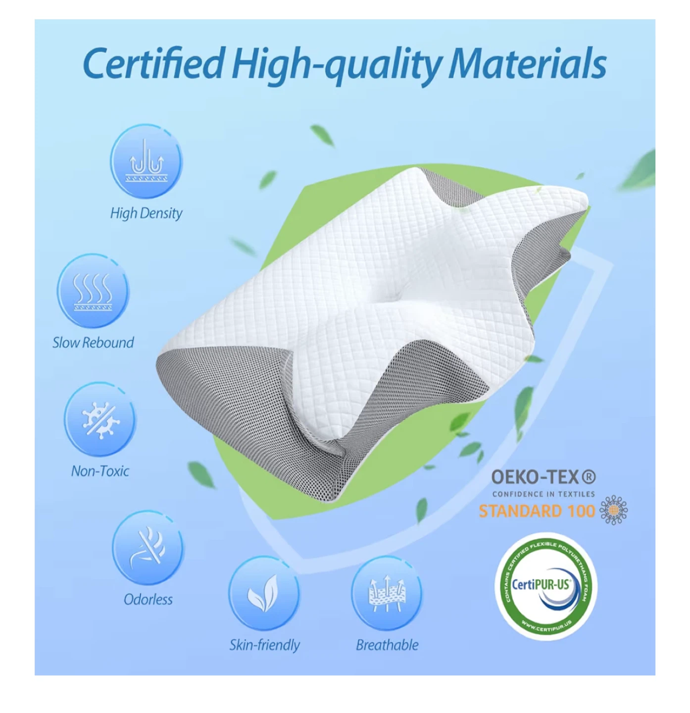 Contour Memory Foam Pillow - White - photo 3