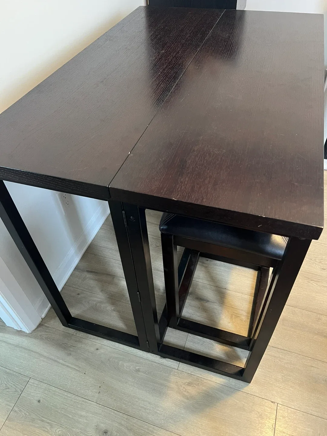 Dark Brown Dining Table with 2 Stools image indicator(2)