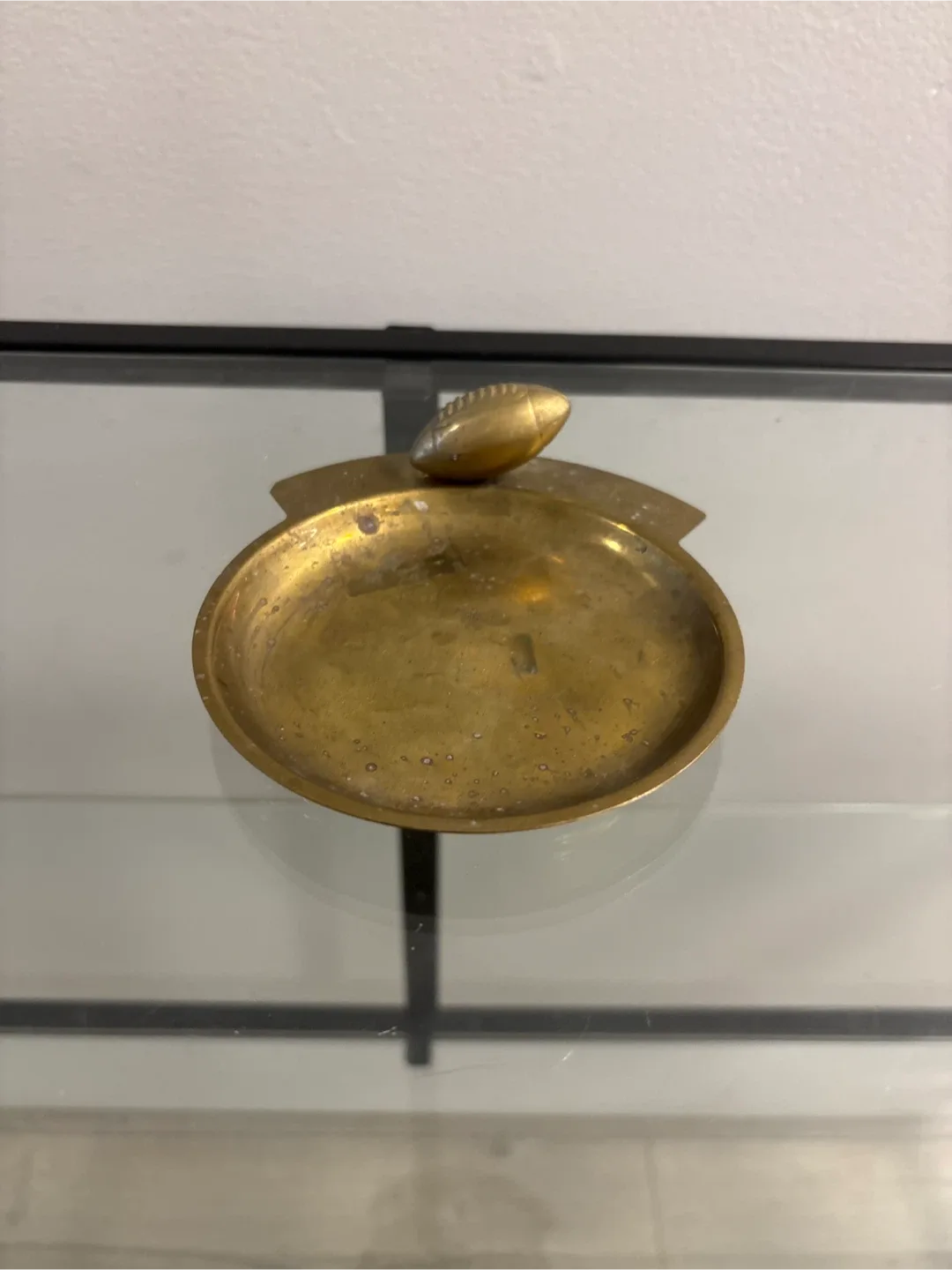 Vintage Brass Football Trinket Dish