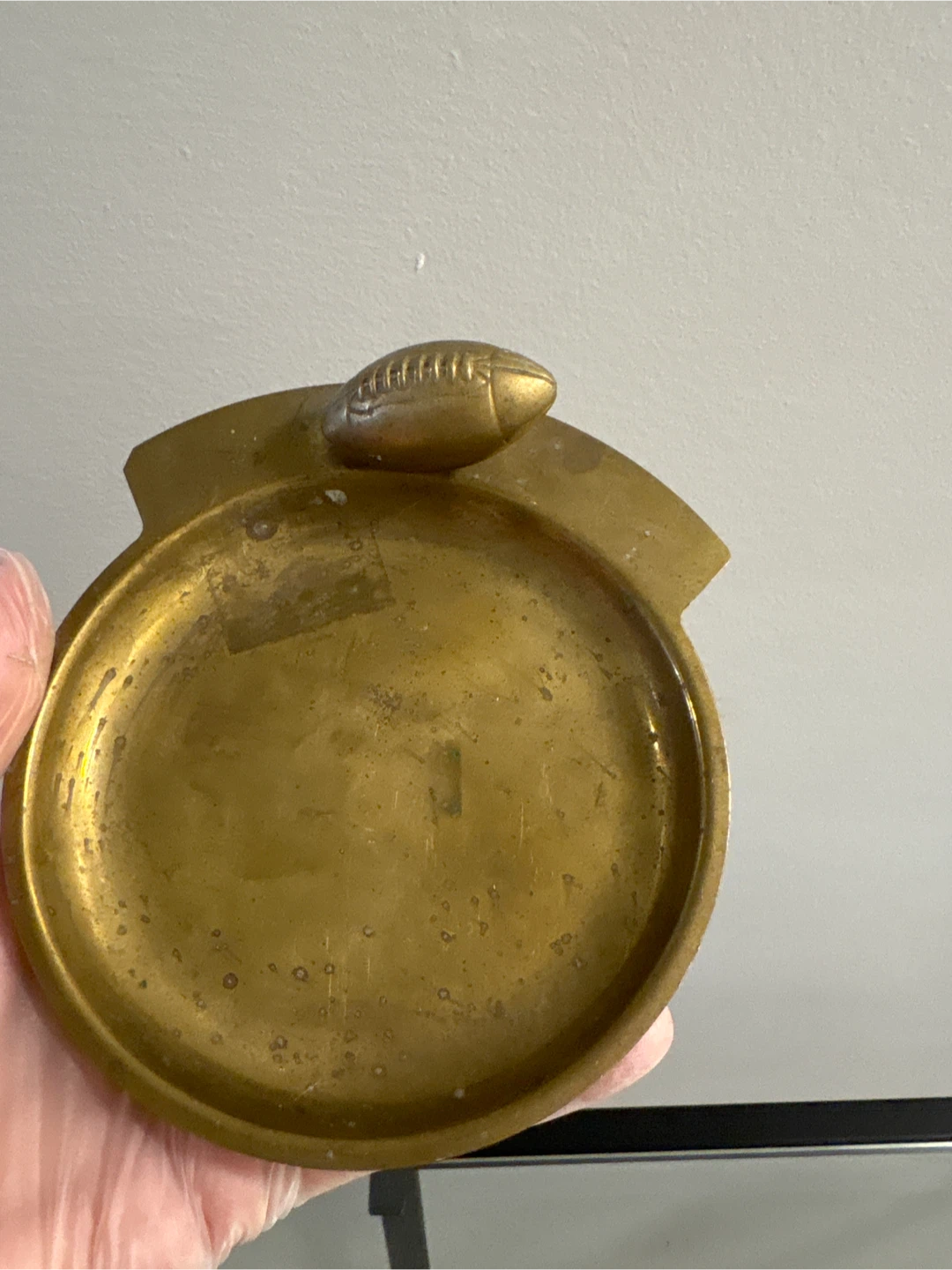 Vintage Brass Football Trinket Dish - photo 3