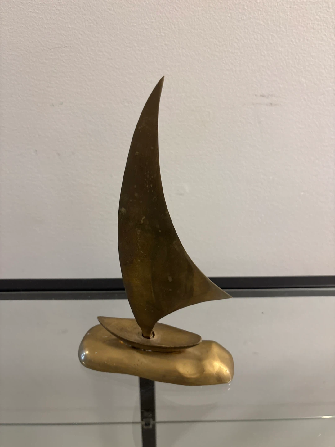 Vintage Solid Brass Sailboat Figurine - photo 2