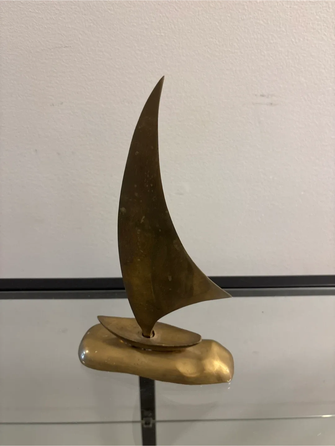 Vintage Solid Brass Sailboat Figurine image indicator(2)