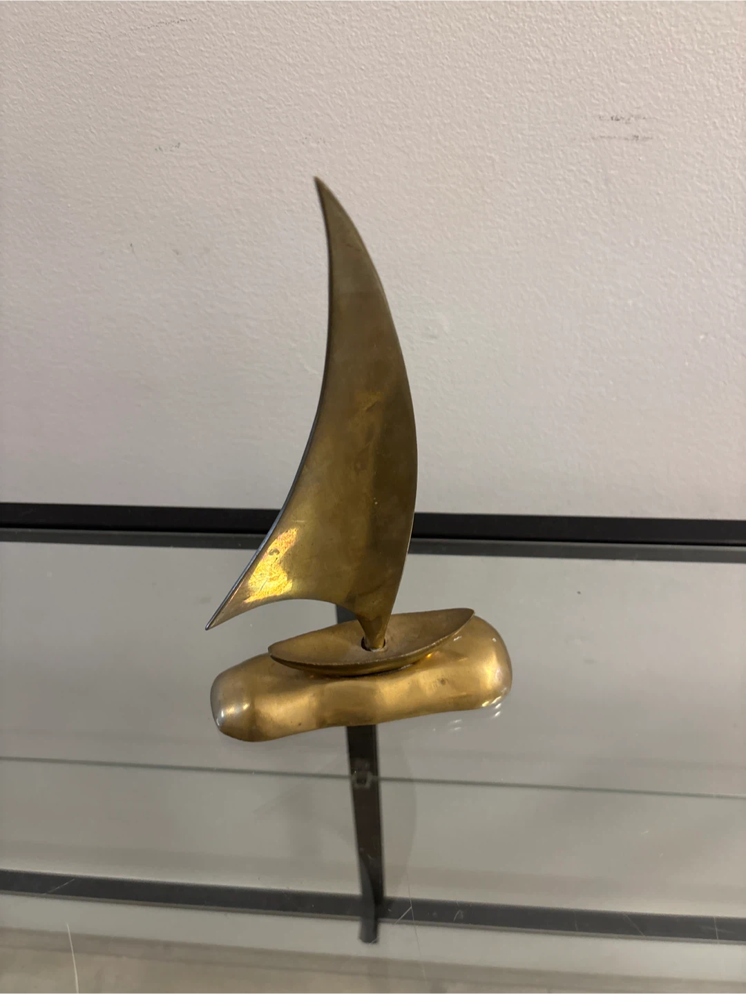 Vintage Solid Brass Sailboat Figurine - photo 4