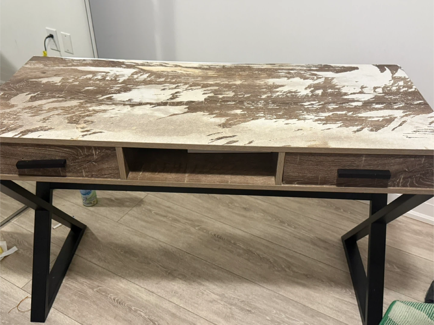 Brown Desk with Drawers - photo 2