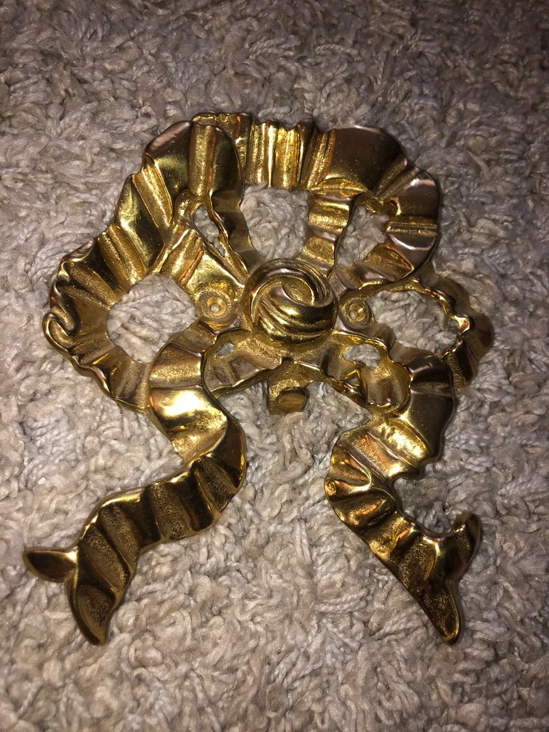 Vintage Brass Bow Wall Hook