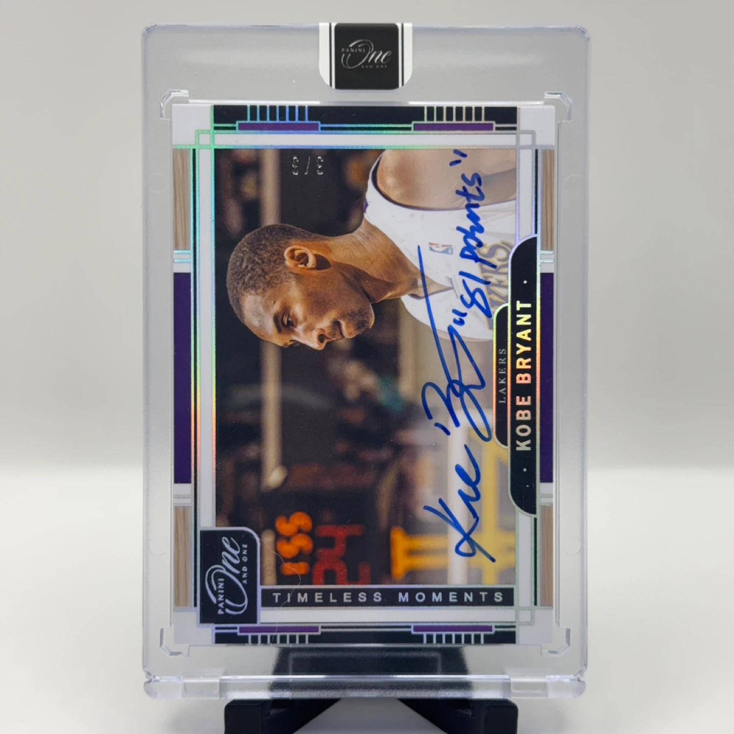 Kobe Bryant Autographed Panini One Card /3