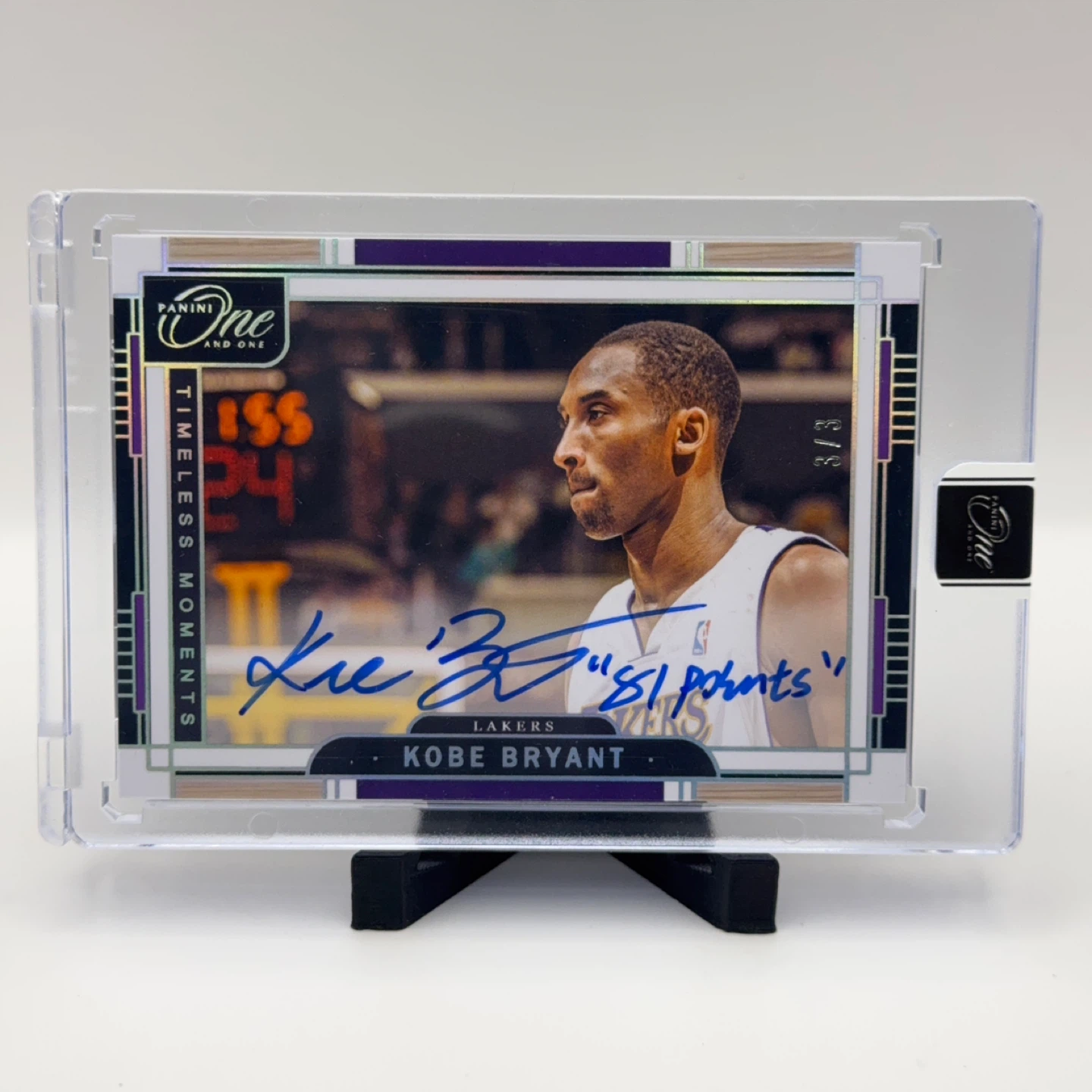 Kobe Bryant Autographed Panini One Card /3 - photo 2