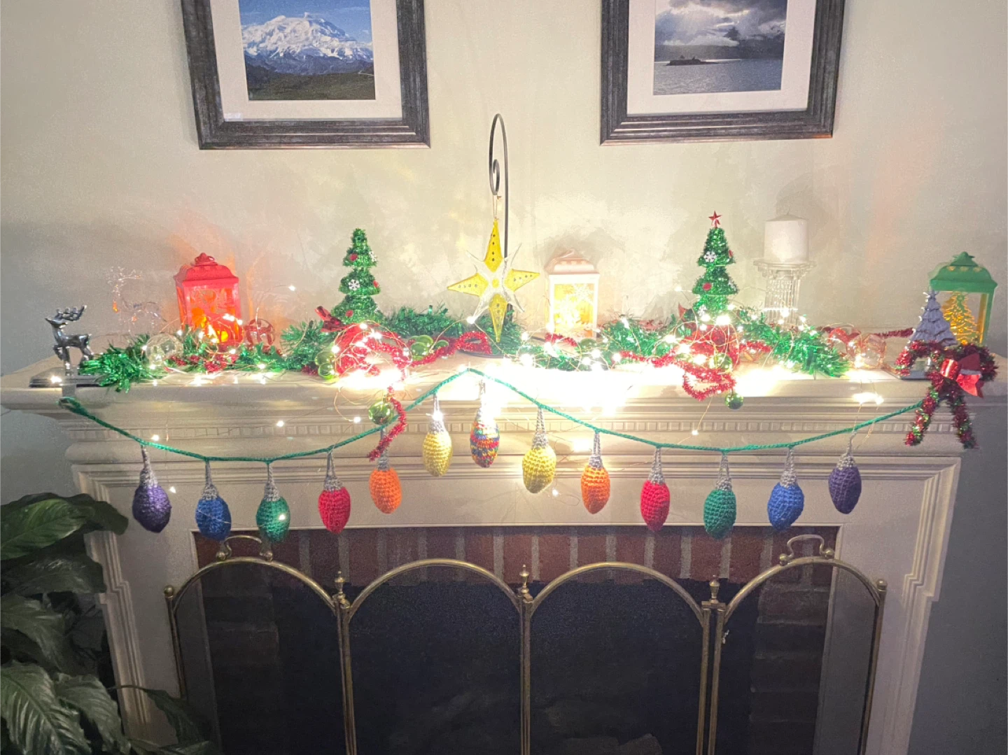 Crocheted Christmas Light Garland - Handmade Decor - photo 2