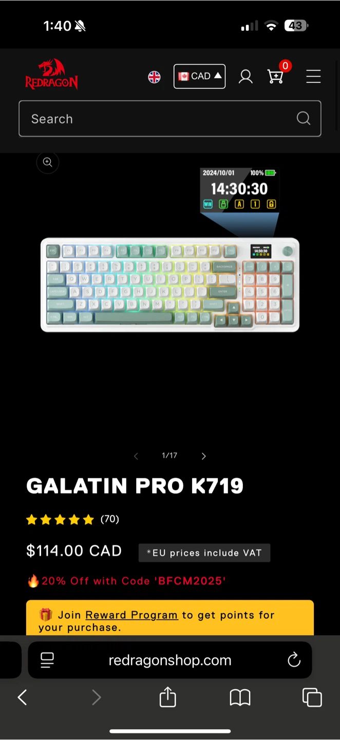 Redragon Galatin Pro K719 Mechanical Keyboard - New! - photo 3