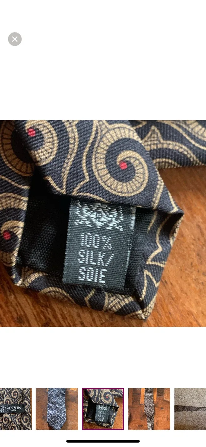 Vintage Lanvin Paris Silk Tie - Elegant Design image indicator(3)