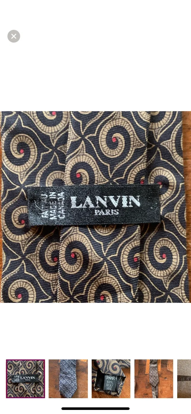 Vintage Lanvin Paris Silk Tie - Elegant Design