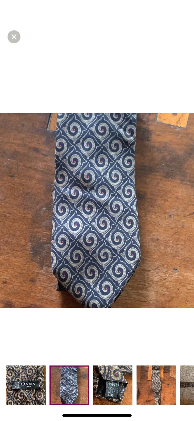 Vintage Lanvin Paris Silk Tie - Elegant Design image indicator(2)