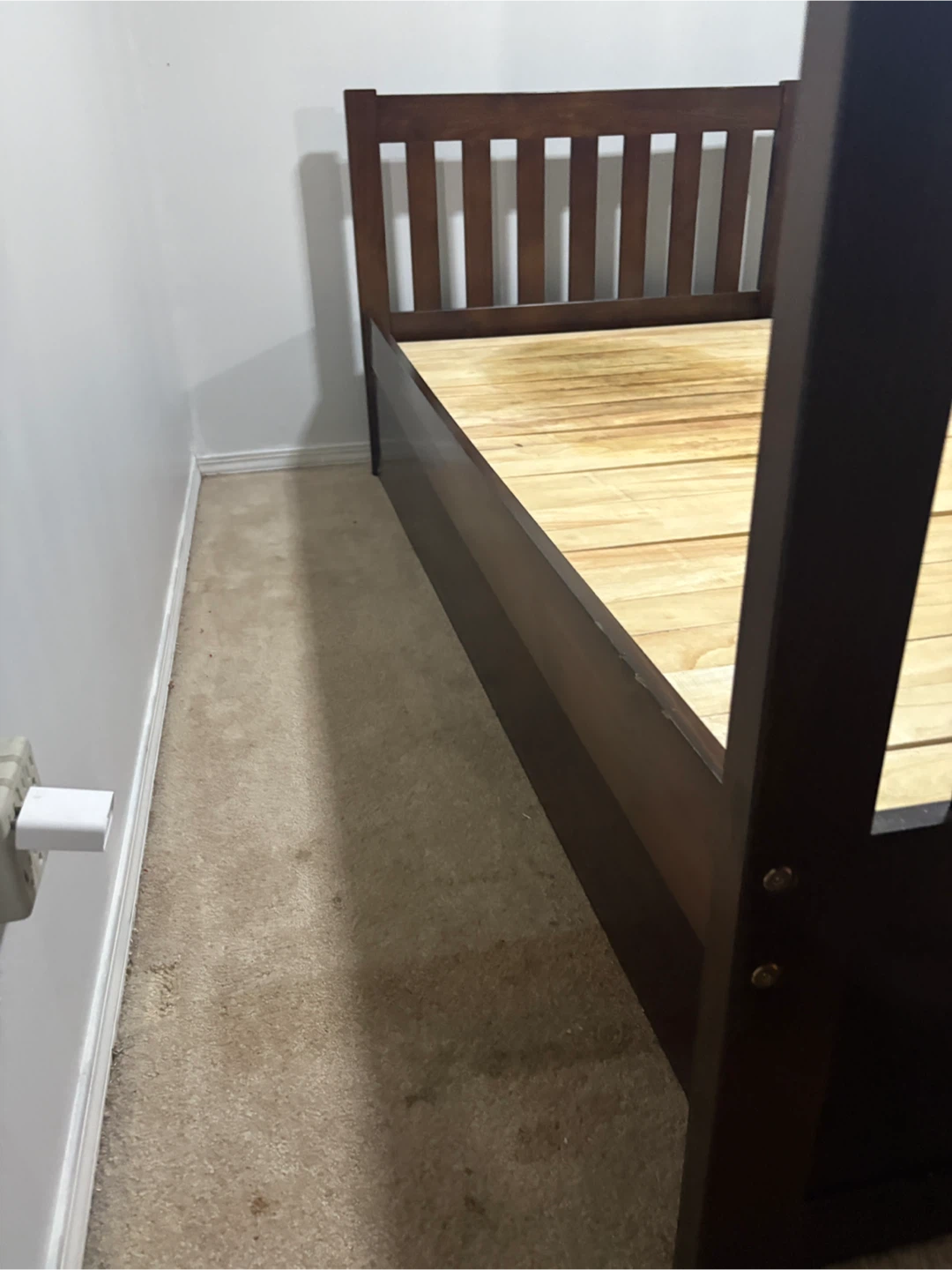 Dark Brown Wood Twin Bed Frame